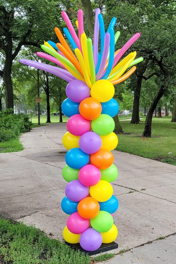 7.5ft classic balloon column in bright colors
