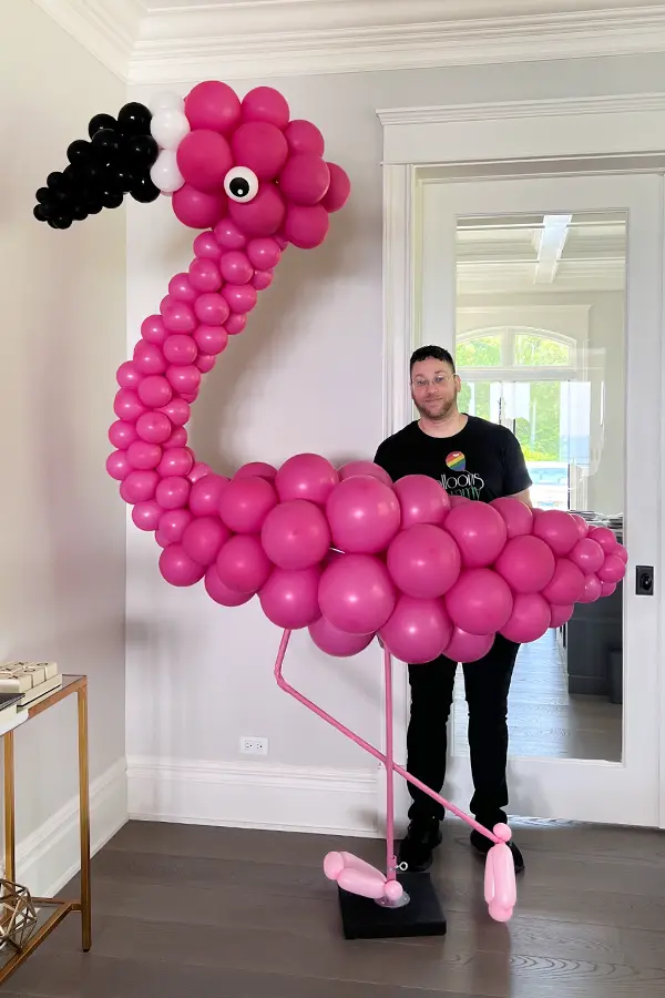 Flamingo balloon sculpture