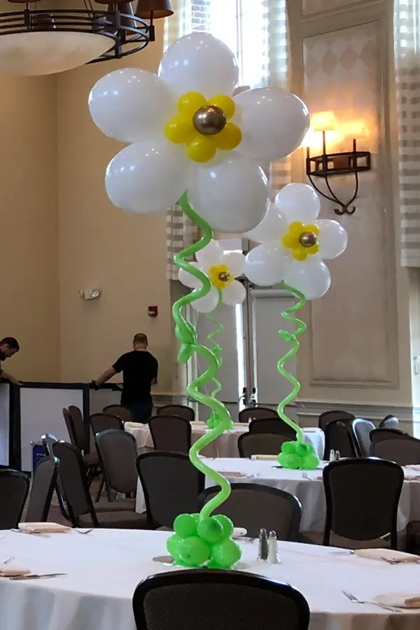 Tall flower balloon centerpiece