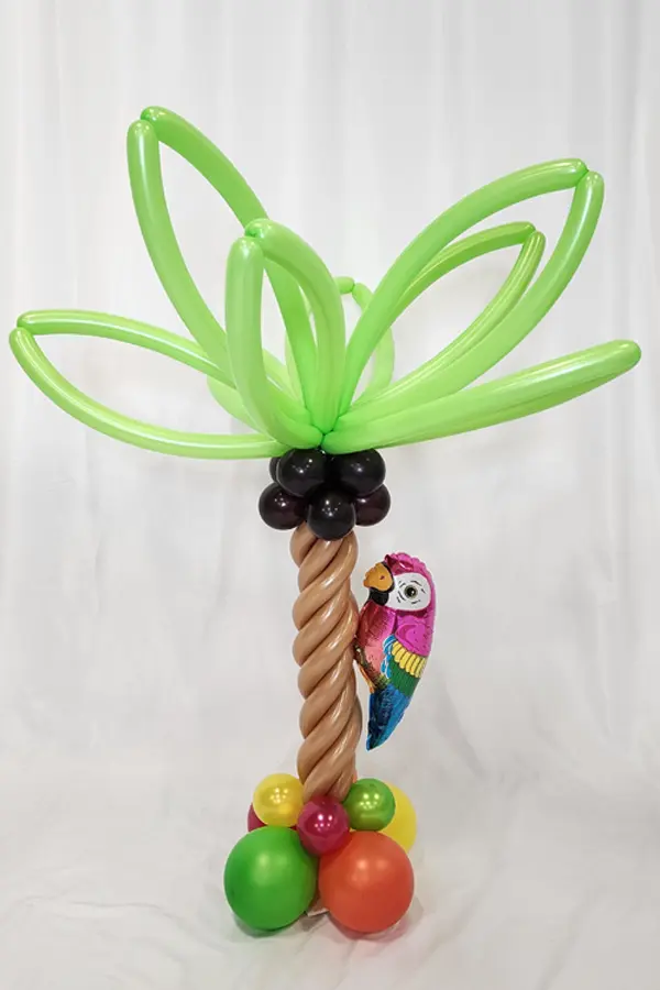 Palm tree pedestal balloon centerpiece