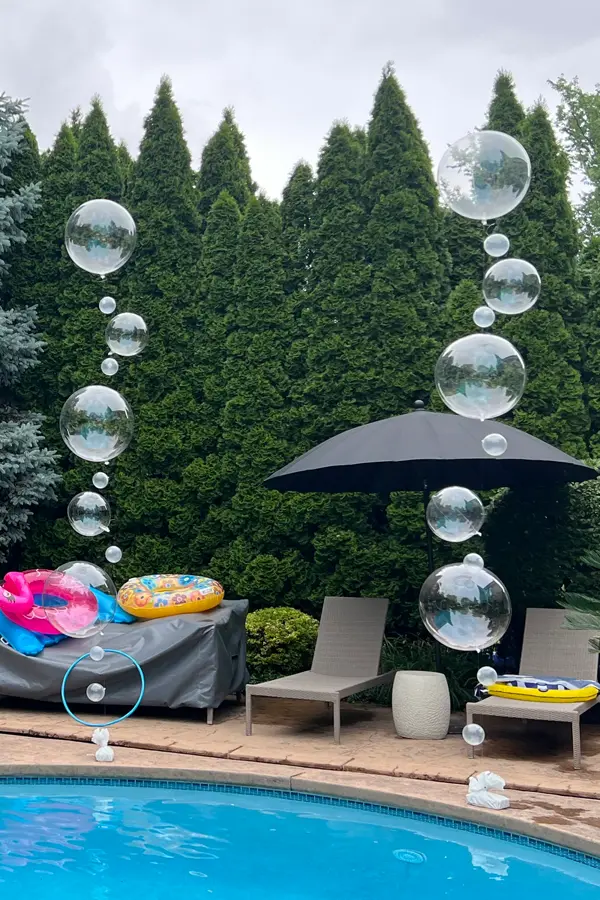 12ft tall bubble looking balloon strands for under the sea parties