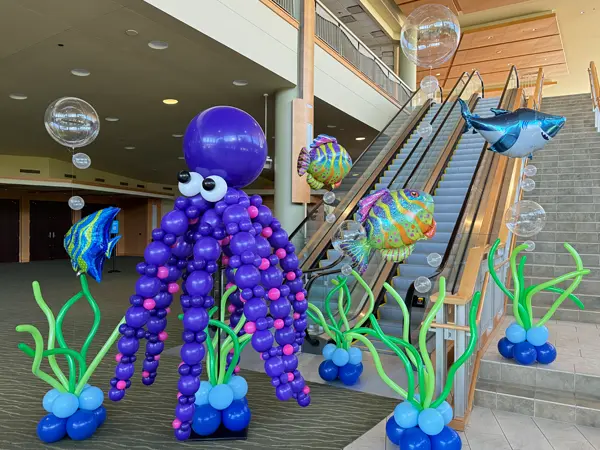 Under the sea themed display in the center court of a mall