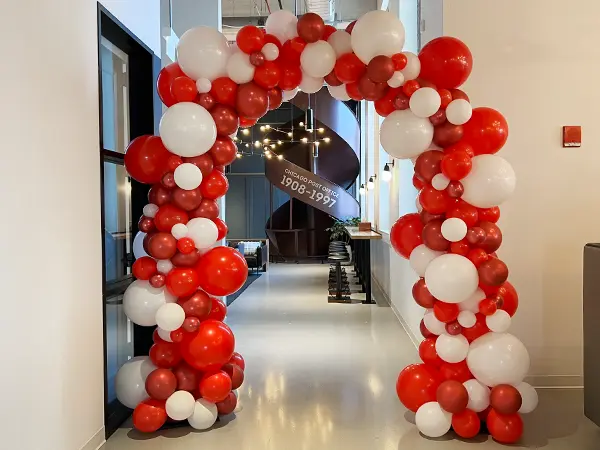 Organic balloon arch perfect for Valentine's Day