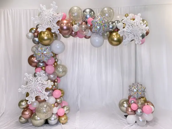 8ftx8ft trendy balloon arch with snowflakes